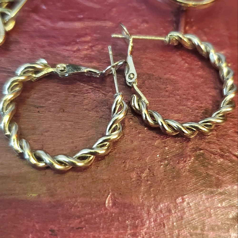 Elegant Silver Twisted Hoop Earrings Last Call  Removing Soon